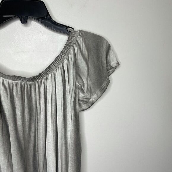 FREE PEOPLE Womens Gray Off-Shoulder Swing Top NEW $68 Stretch Sz Small S - Picture 4 of 7